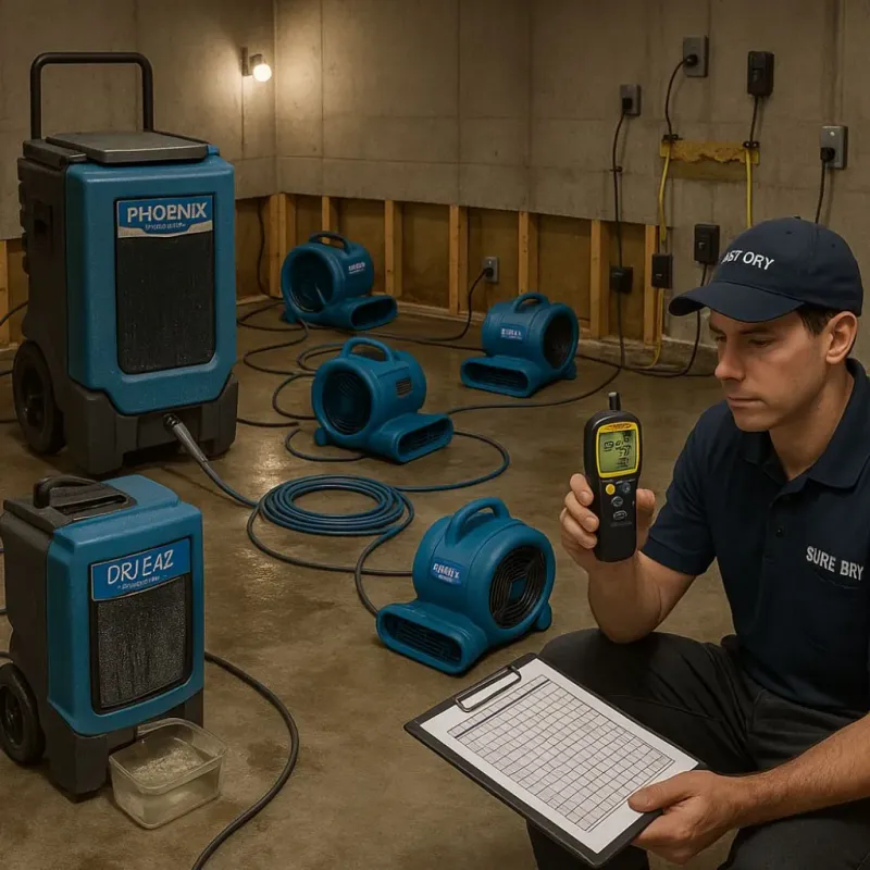 Structural Drying and Dehumidification process in Bethel Island, CA